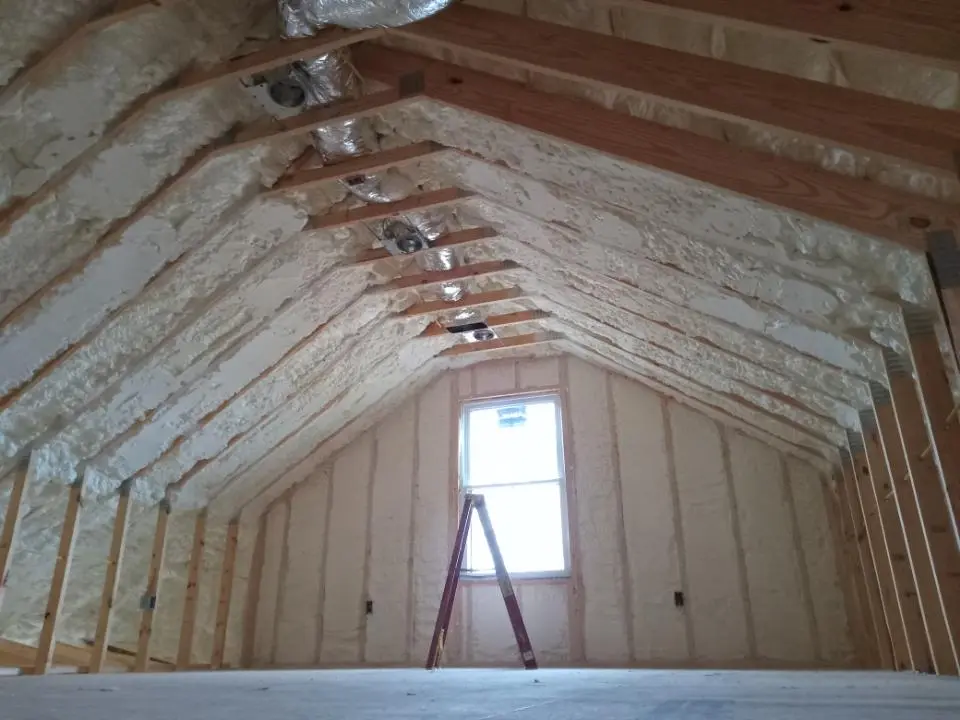 Spray foam roofing application for Crawl Space Insulation project in Grinnell